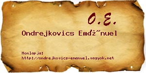 Ondrejkovics Emánuel névjegykártya